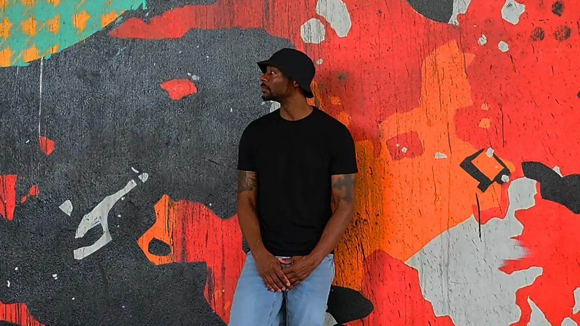 MetaphO stands in front of a graffiti wall in Tampa.