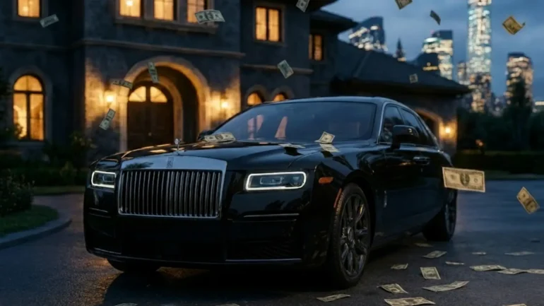 Don Staxks Time Will Tell cover art with luxury cars and mansion at night.